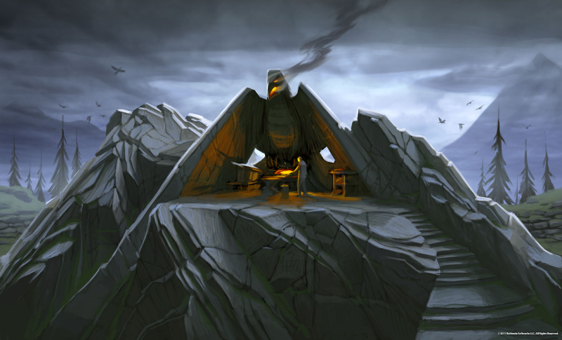 Illustration for article titled This Skyrim Concept Art Isn't Afraid to Fight Dragons